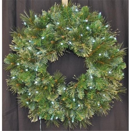 WINTERLAND Winterland WL-GWBM-02-LPW 2 ft. Pre-Lit LED Pure White Blended Pine Wreath WL-GWBM-02-LPW